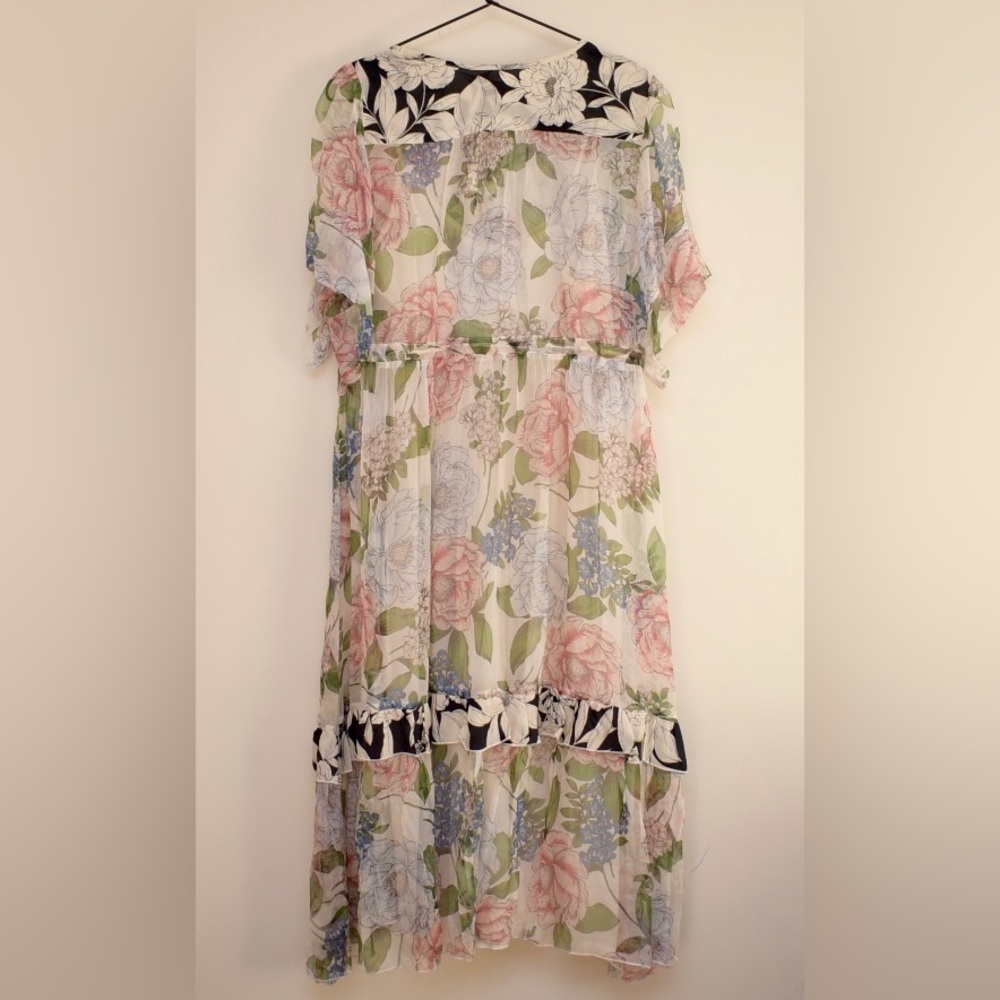 NWT Jade by Johnny Was Marion Mixed Floral Midi Dress Sz M - Picture 2 of 8